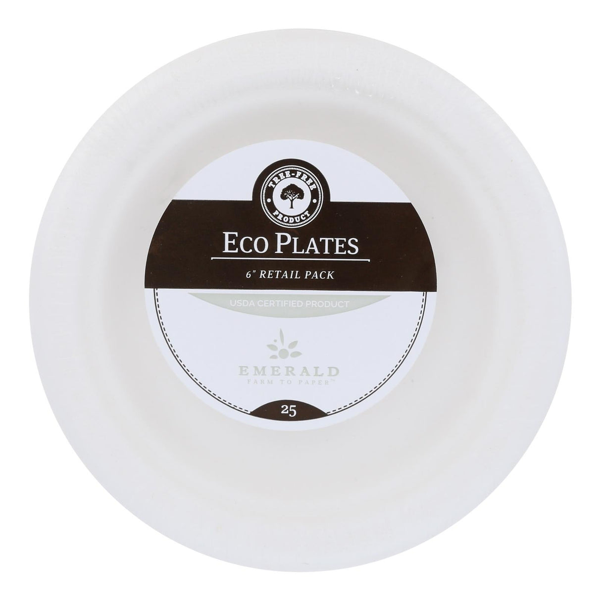 Plates, 6 Inch, Paper, White, Round, Compostable, Bagasse, Wheat, & Miscanthus,20 - 25 COUNT