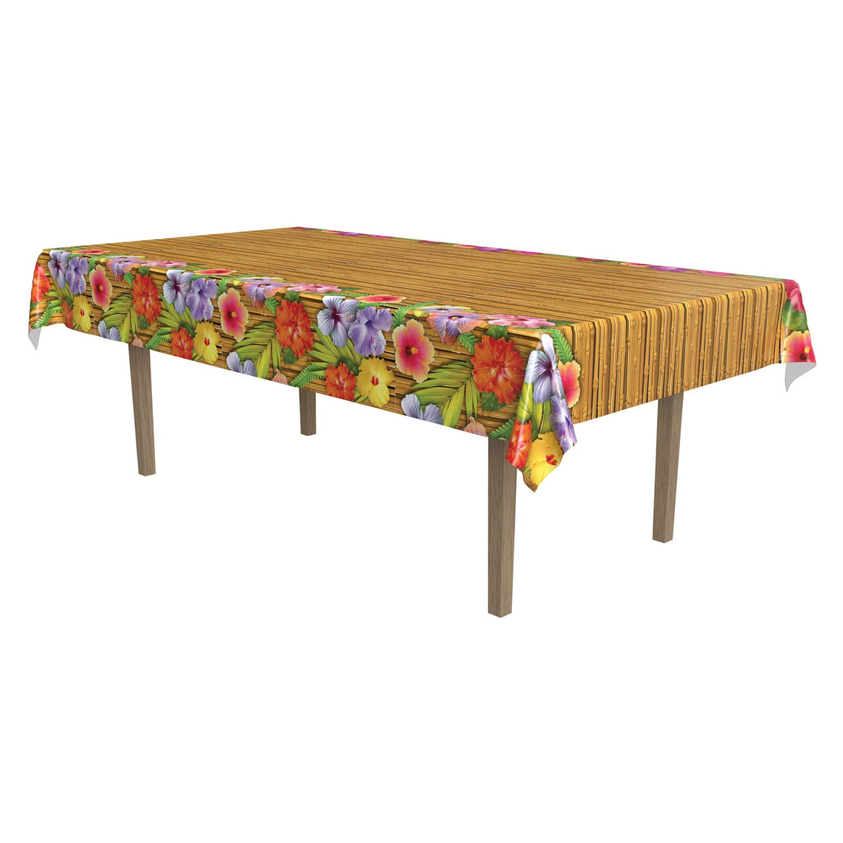 Table Covers, 54 x 108 Inch, Plastic, Luau,12 - 1 COUNT