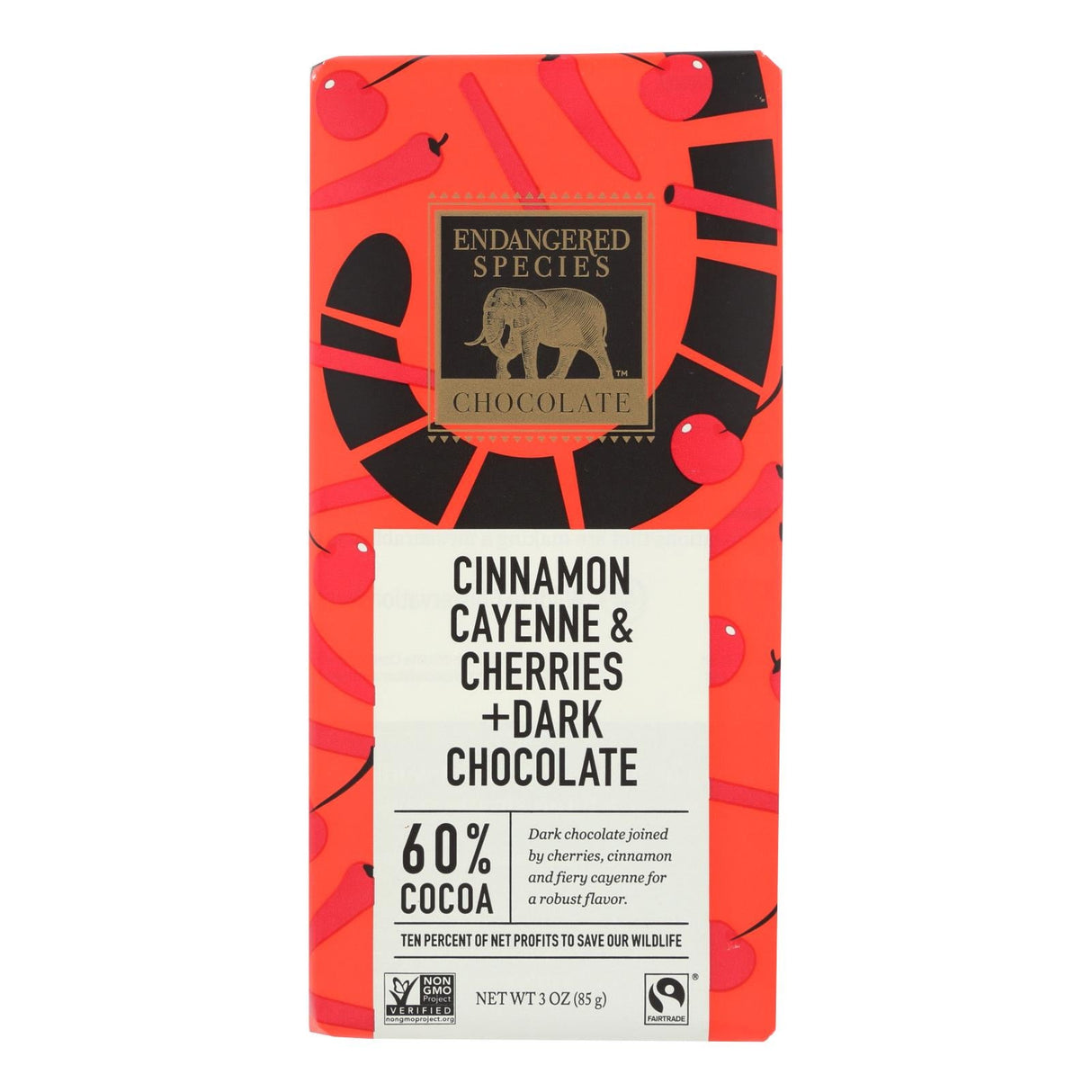 Candy Bars, Dark Chocolate, Tamarin, with Cinnamon, Cayenne, & Cherries,12 - 3 OUNCE