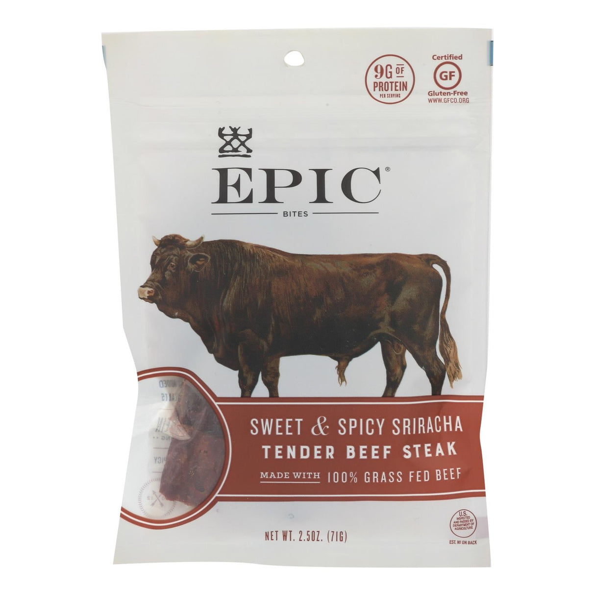 Beef Jerky, Bites, Sweet & Spicy Sriracha,8 - 2.5 OUNCE