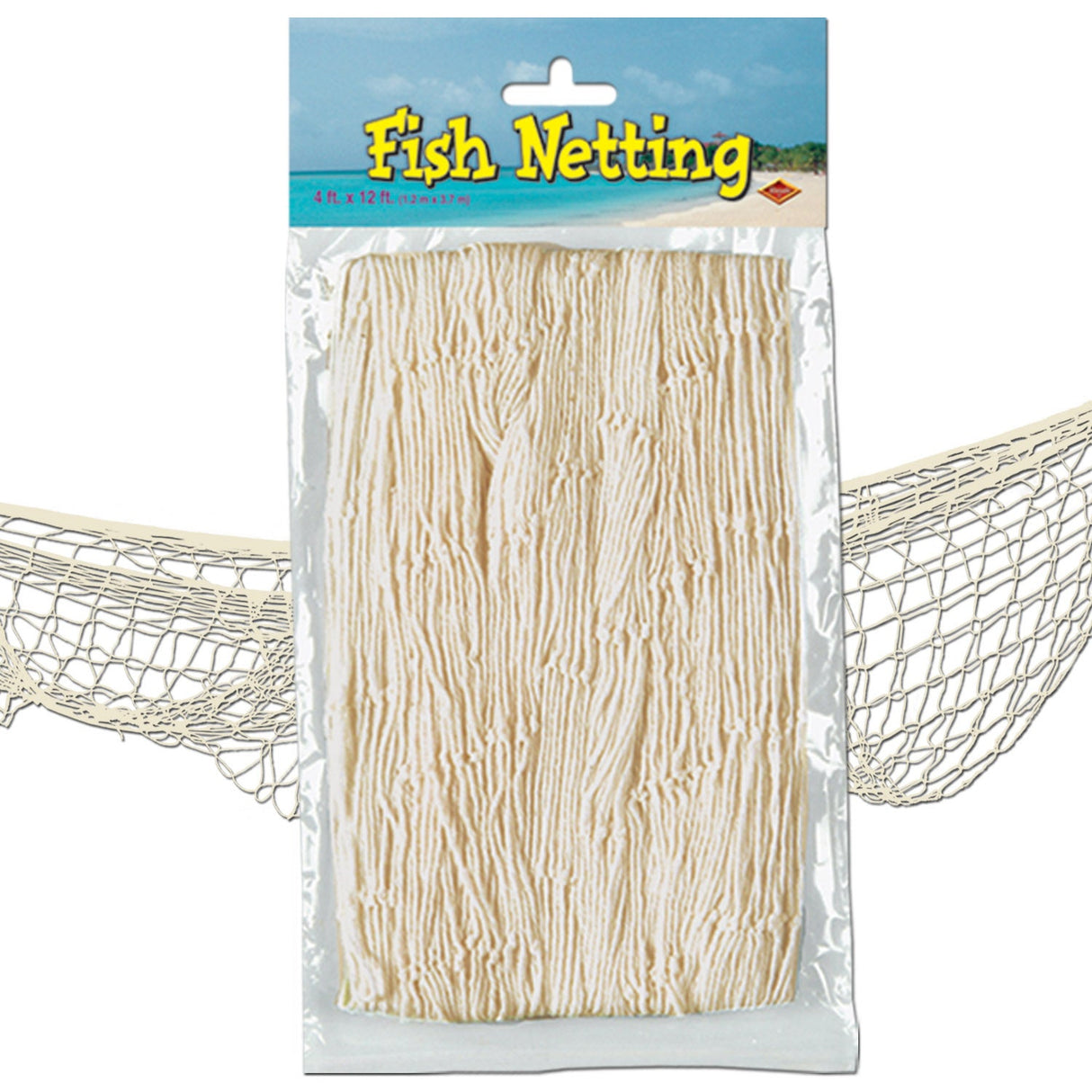 Party Decorations, Fish Netting, 4 x 12 Foot, Natural,12 - 1 COUNT