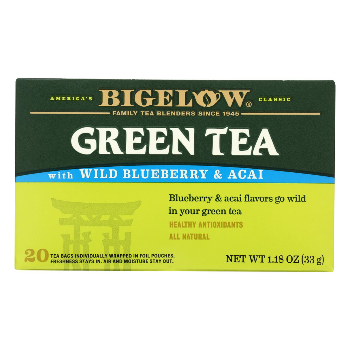 Tea, Green, Wild Blueberry & Acai, Individualy Wrapped with String,6 - 20 COUNT