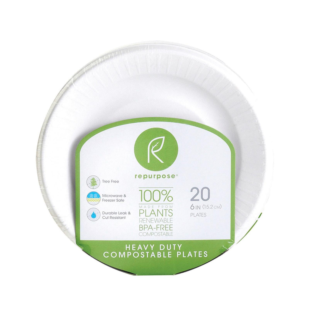 Plates, 6 Inch, Bagasse, White, Compostable,24 - 20 COUNT