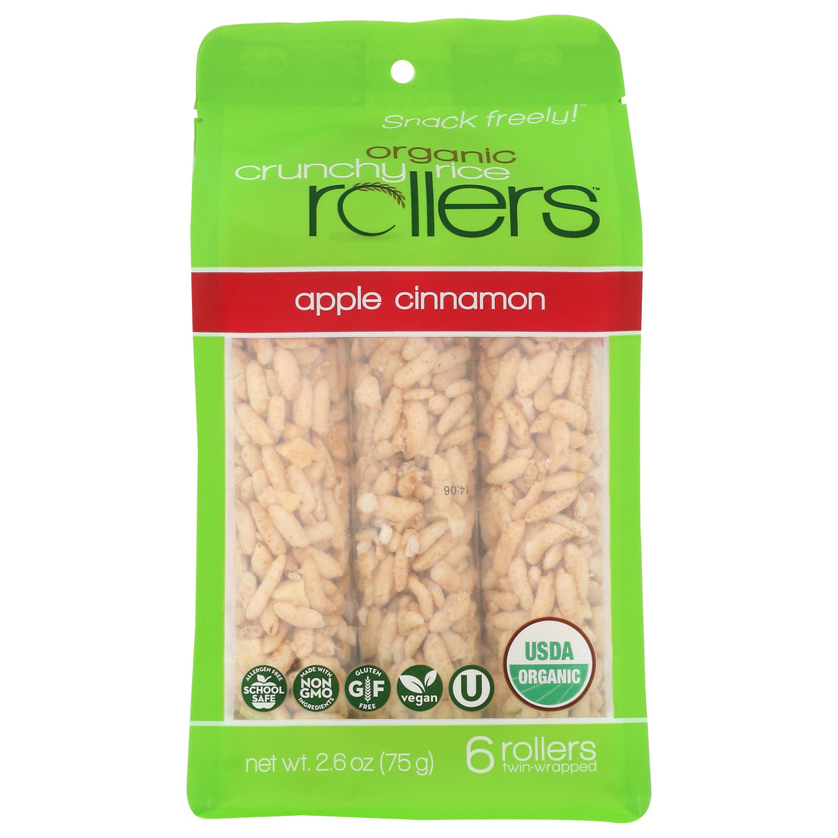 Snacks, Crunchy Rice Roll, Apple Cinnamon,8 - 2.6 OUNCE