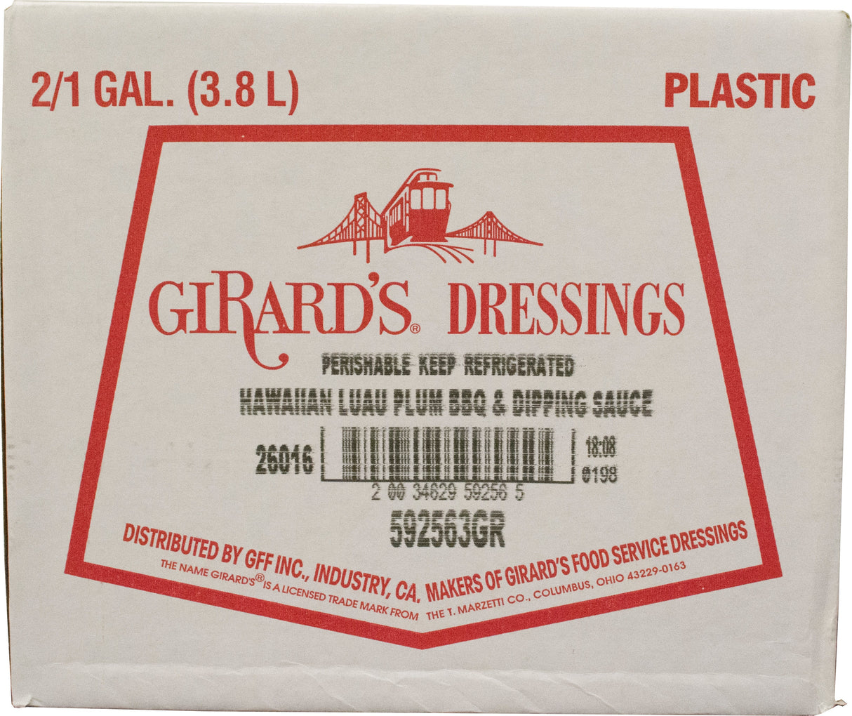 Sauce, Barbecue, Hawaiian Luau Plum,2 - 1 GALLON