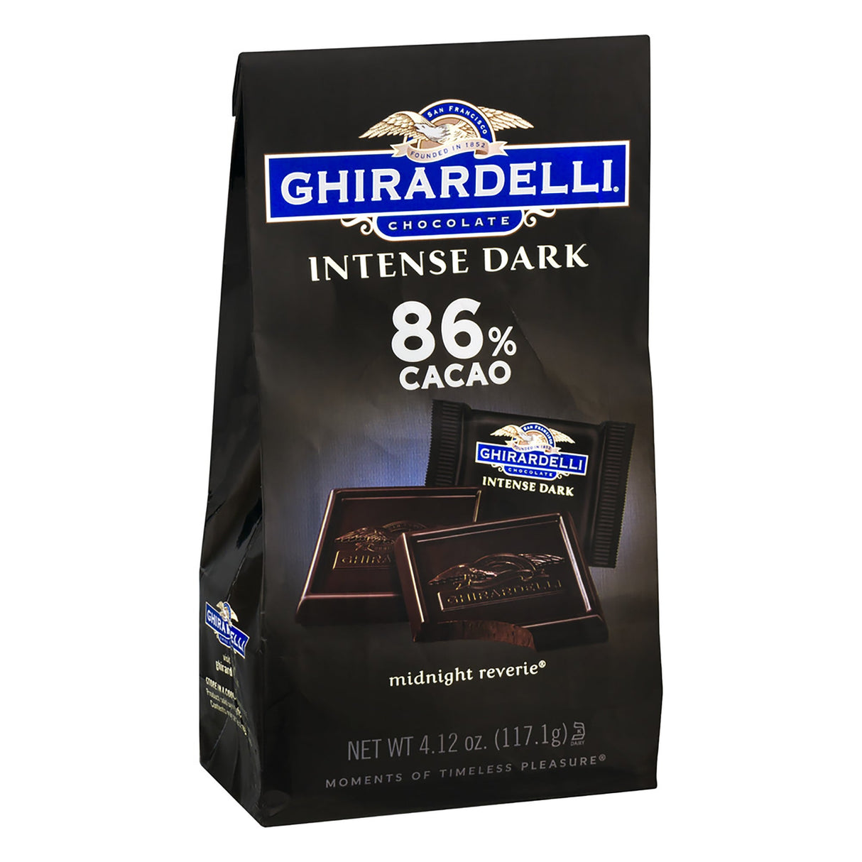 Candy, Dark Chocolate, Midnight Reverie Squares, 86% Cacao,3 - 4.12 OUNCE