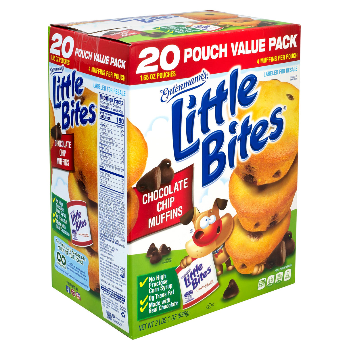 Muffins, Mini, Chocolate Chip, Single-Serve,20 - 1.65 OUNCE