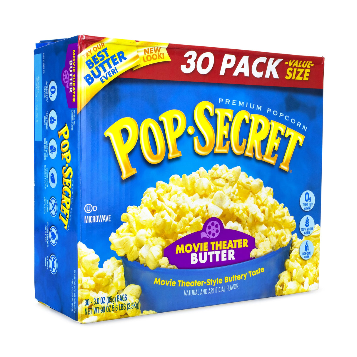 Popcorn, Microwave, Movie Theater Butter,30 - 3 OUNCE