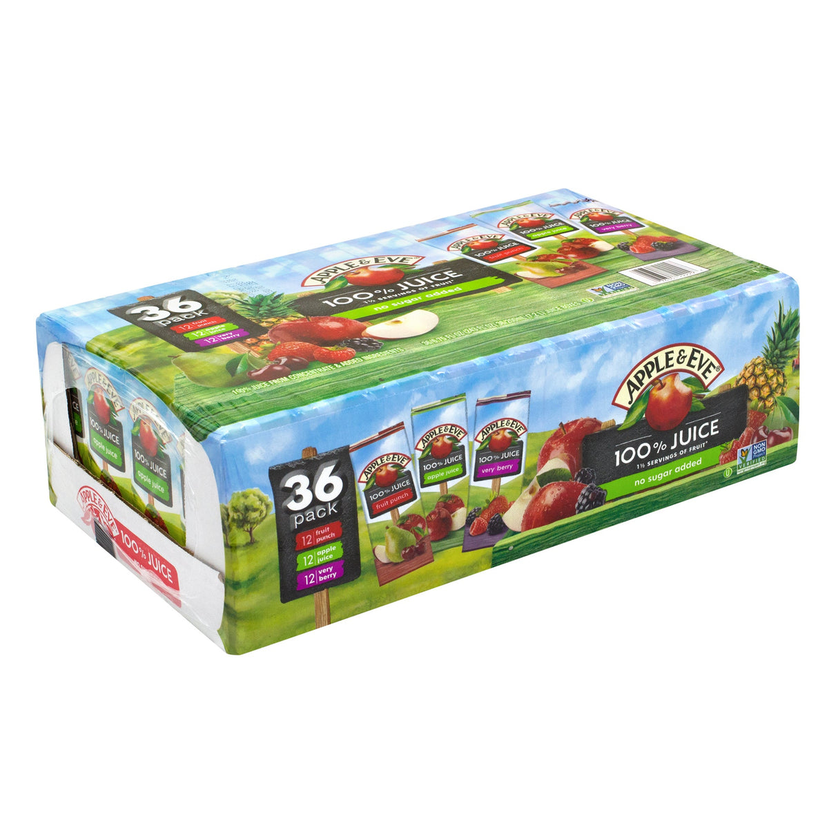 Juice Boxes, Assorted, 100%, Shelf-Stable, Single-Serve,36 - 6.75 FLUID