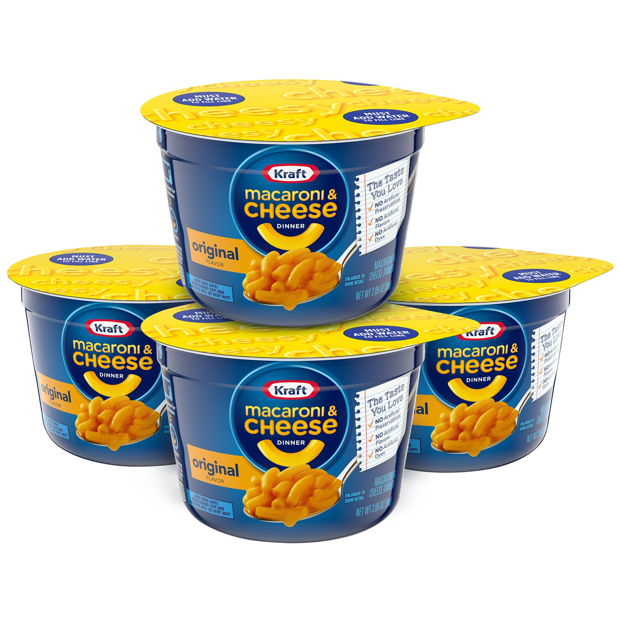 Entree, Macaroni & Cheese, Original, Cup, Single-Serve, Shelf-Stable,12 - 2.05 OUNCE