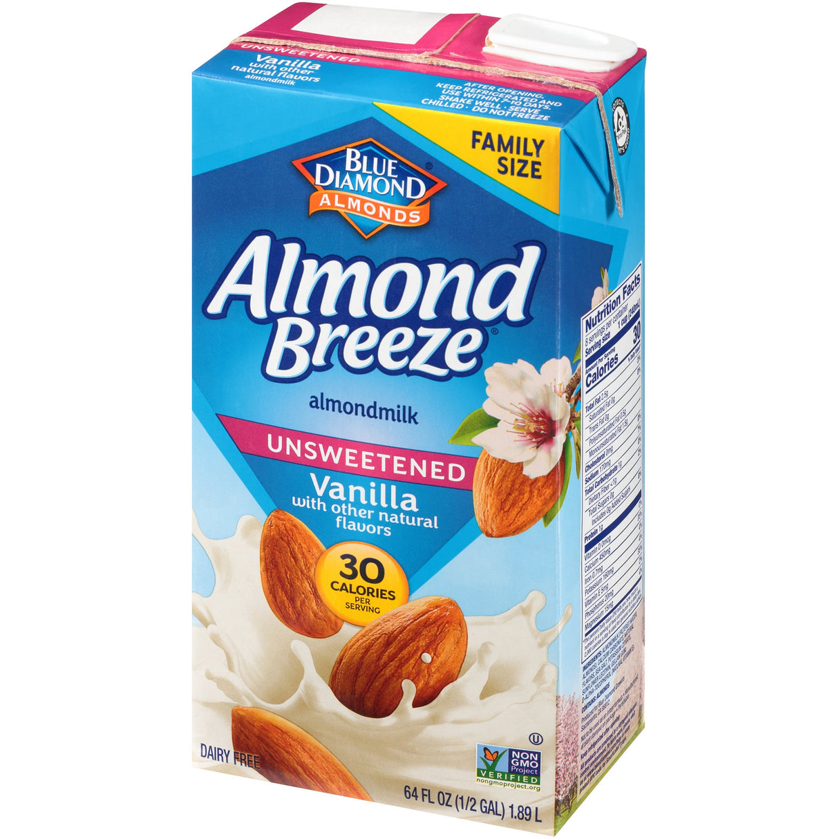 Milk, Almond, Unsweetened Vanilla, Shelf-Stable,2 - 64 FLUID