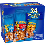 Nuts, Assorted, Salted Cashews/Salted Peanuts/Honey Roasted Peanuts, Single-Serve,24 - 1.7 OUNCE