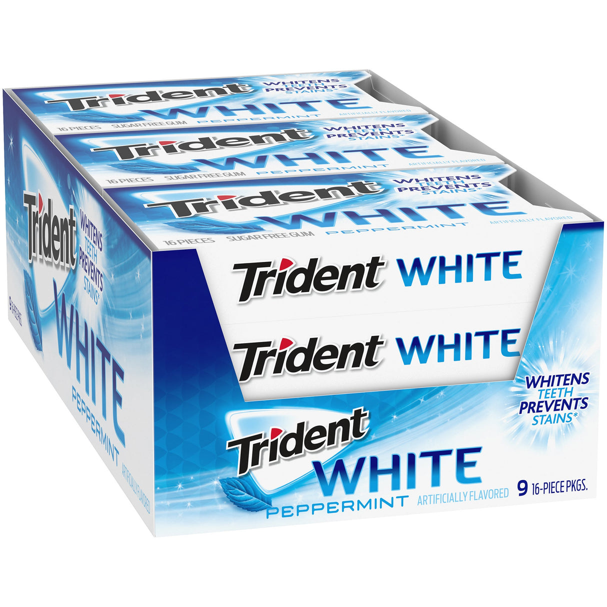 Chewing Gum, Peppermint, White,9 - 16 COUNT