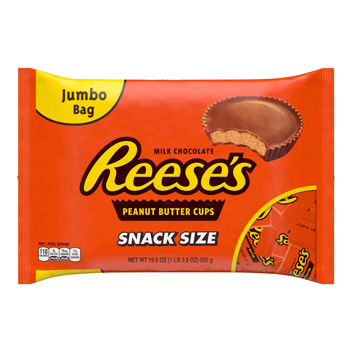 Candy, Peanut Butter Cup, Snack Size,30 - 0.65 OUNCE