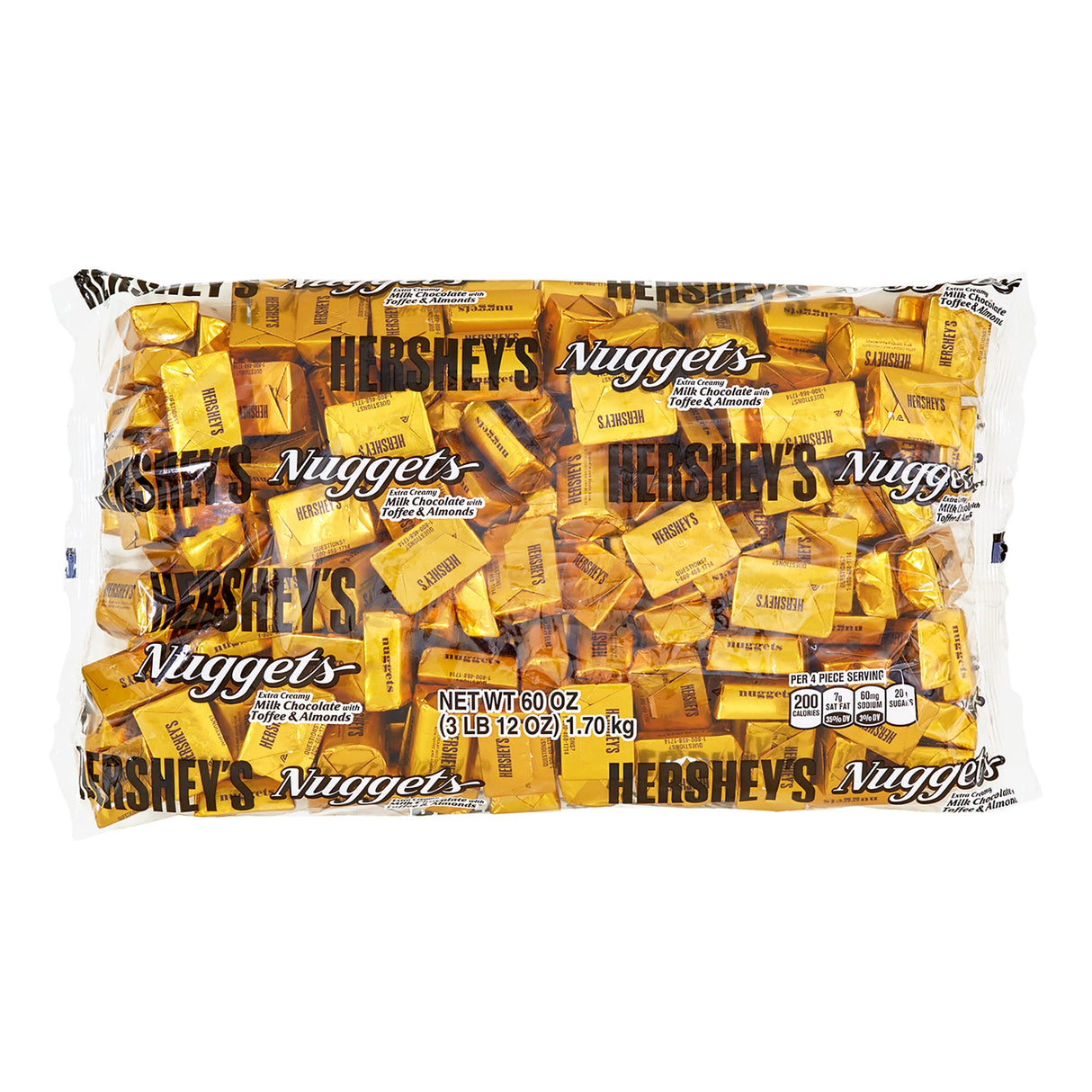 Candy, Milk Chocolate, Nuggets, with Toffee & Almonds,1 - 60 OUNCE