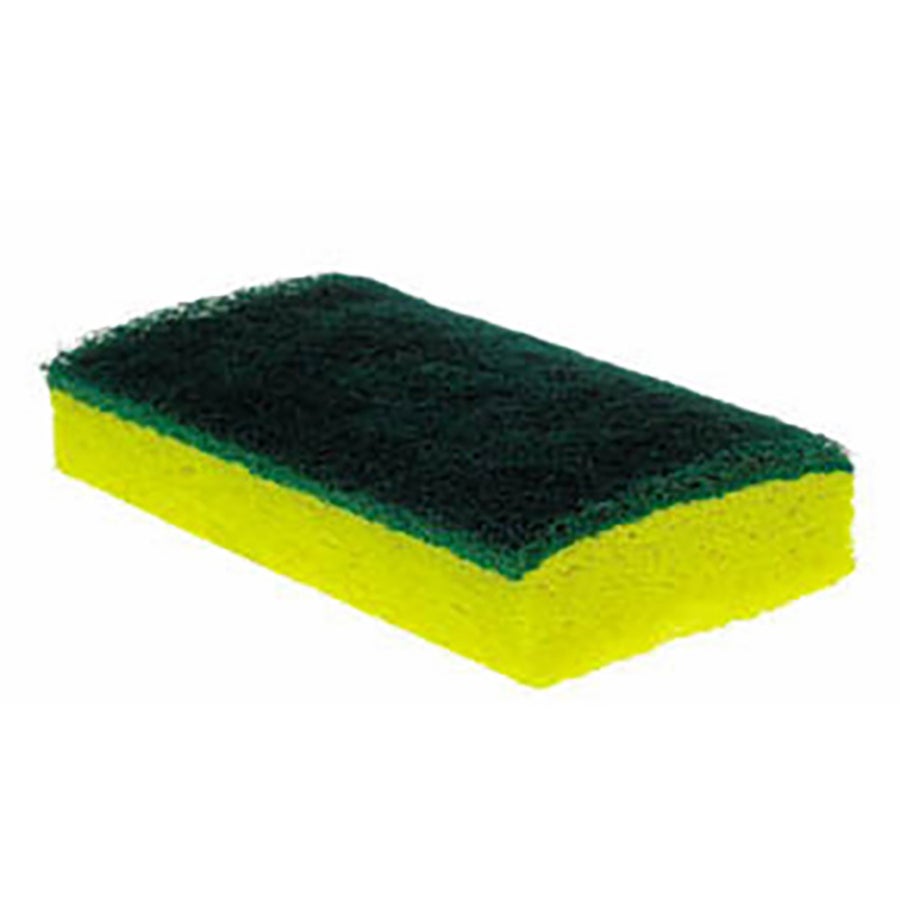 Sponge, Scrub, Medium Duty, Green & Yellow,1 - 1 EACH