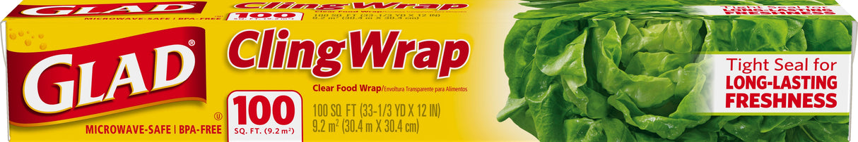 Film Roll, Cling Wrap, 12 Inch, Clear, in Cutter Box,16 - 100 FOOT