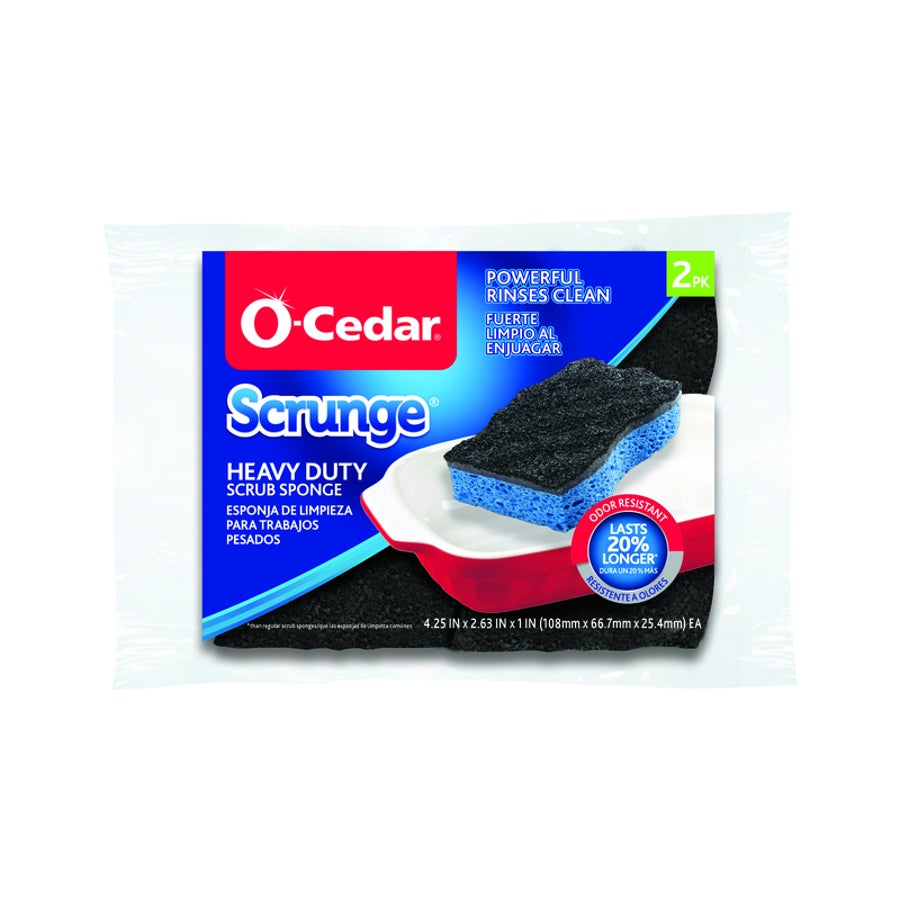 Sponge, Scrub, Heavy-Duty, Blue & Black, 4.25 x 2.36 x 1 Inch,1 - 2 COUNT