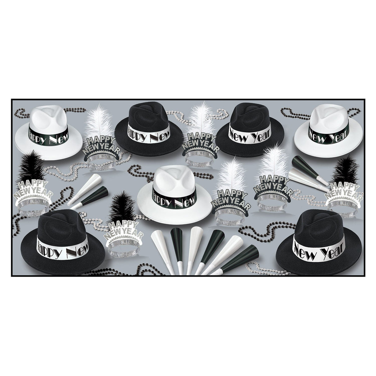 Party Assortment, Swingin' Chicago, Happy New Year, with Hats/Beads/Horns, for 50,1 - 1 EACH