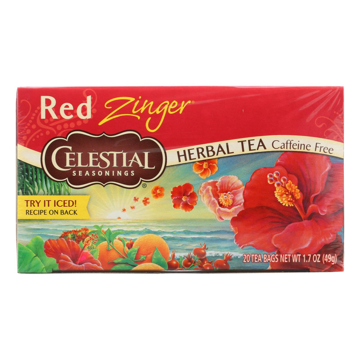 Tea, Herbal, Red Zinger, Individually Wrapped with String,6 - 20 COUNT