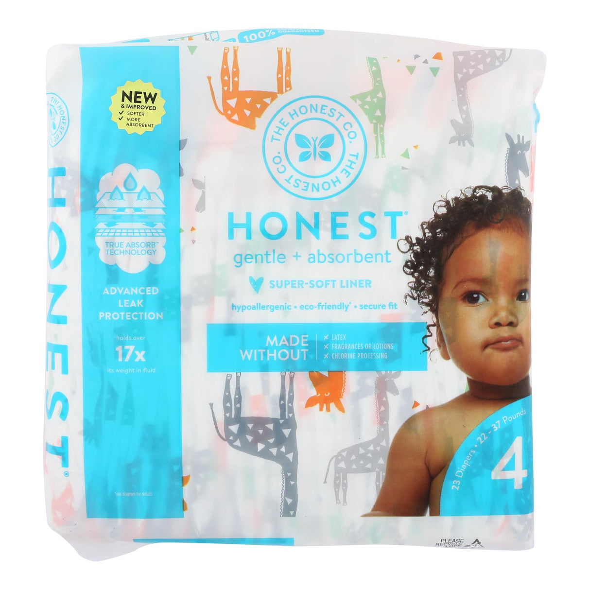 Diapers, Baby, Size 4, Giraffe Print, Disposable,1 - 23 COUNT