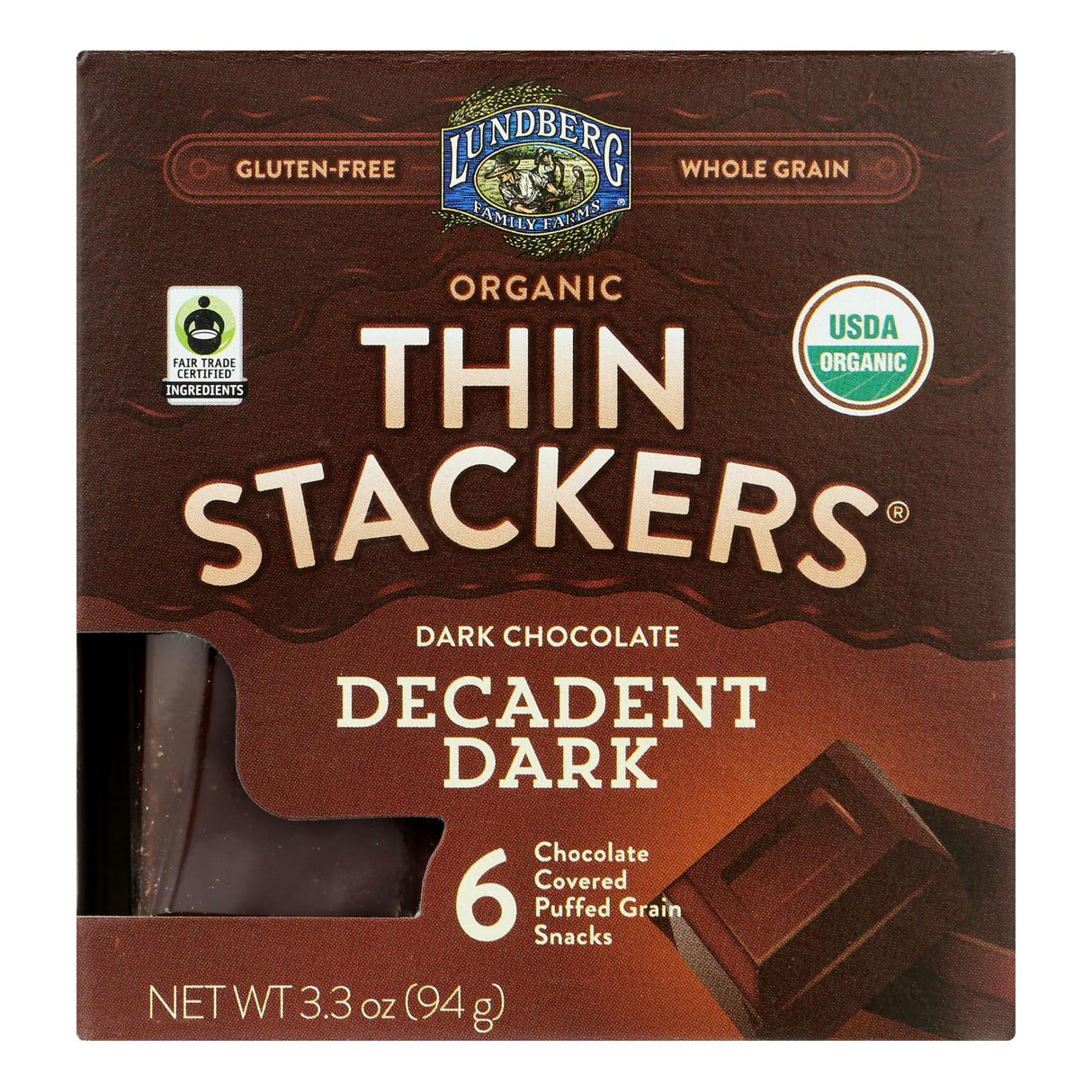Rice Cakes, Dark Chocolate Covered,6 - 3.3 OUNCE