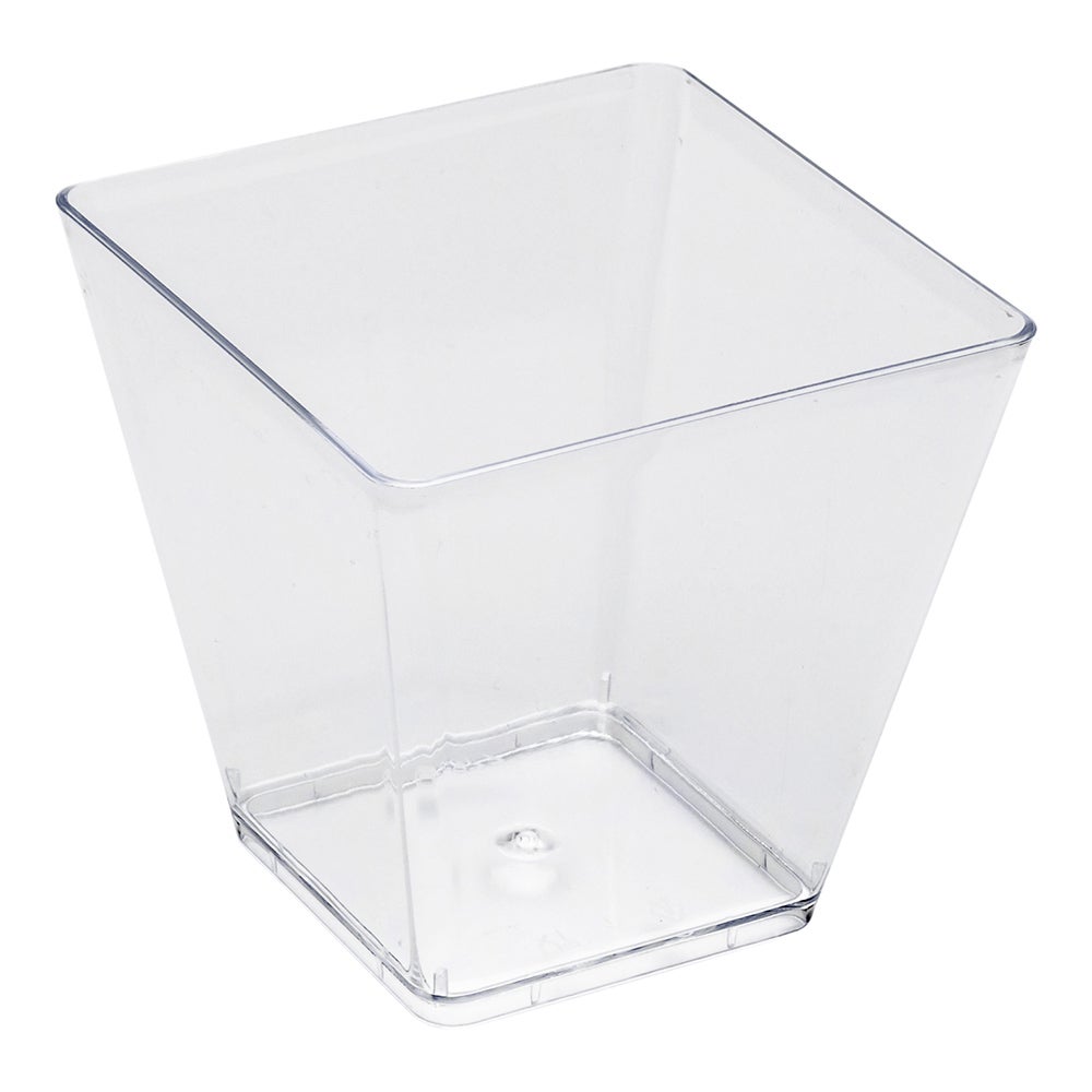 Cups, 5 Ounce, Plastic, Clear, Square, 2.50 x 2.50 x 2.50 Inch,1 - 100 COUNT