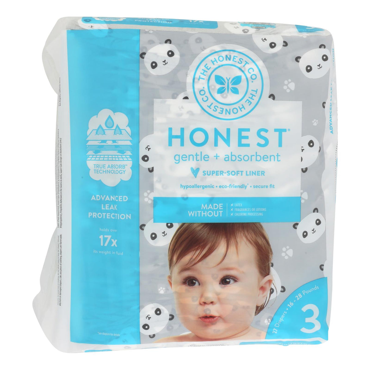 Diapers, Baby, Size 3, Disposable, Panda Print,1 - 27 COUNT