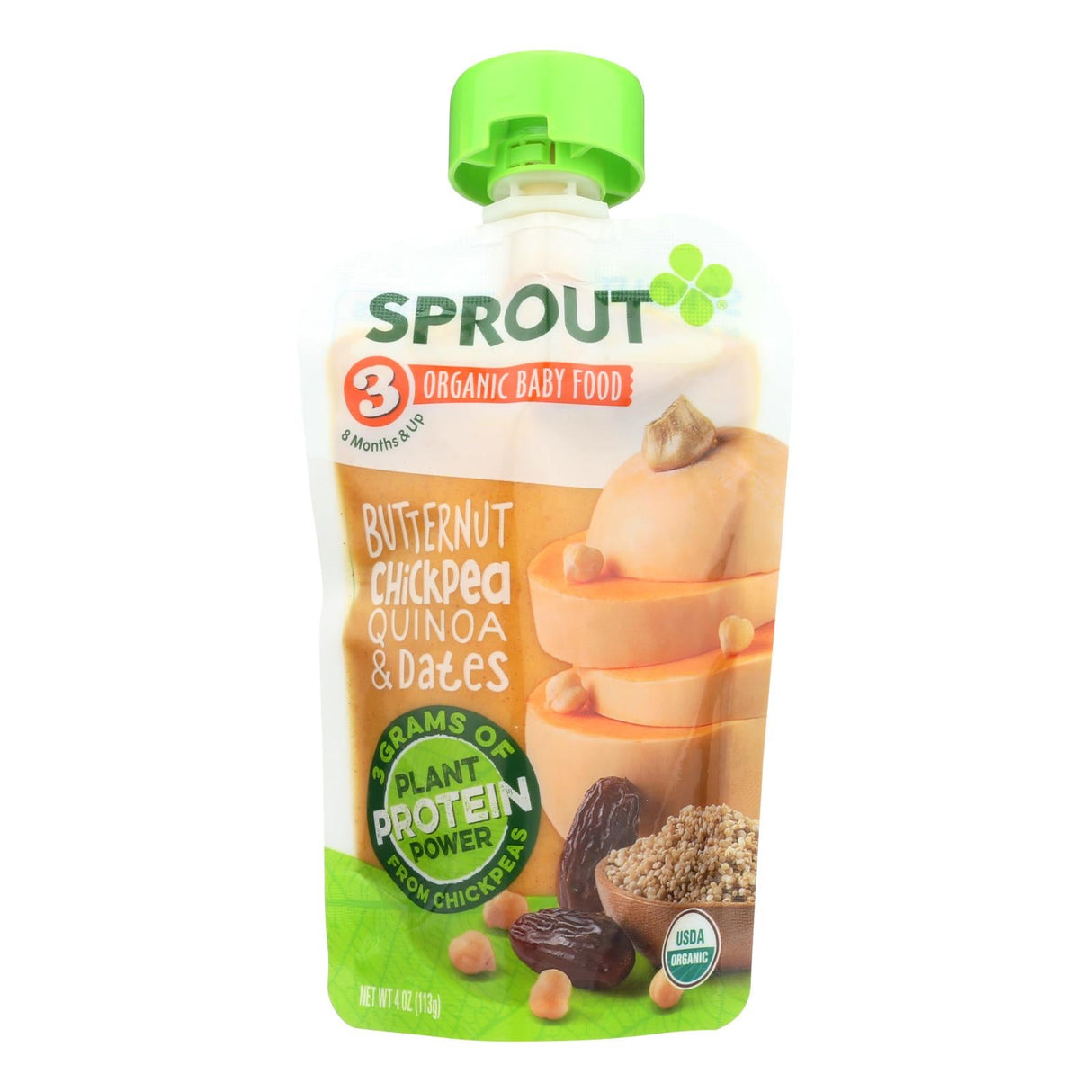 Baby Food, Butternut/Chickpea/Quinoa/Dates, Pouch, Stage 3,6 - 4 OUNCE