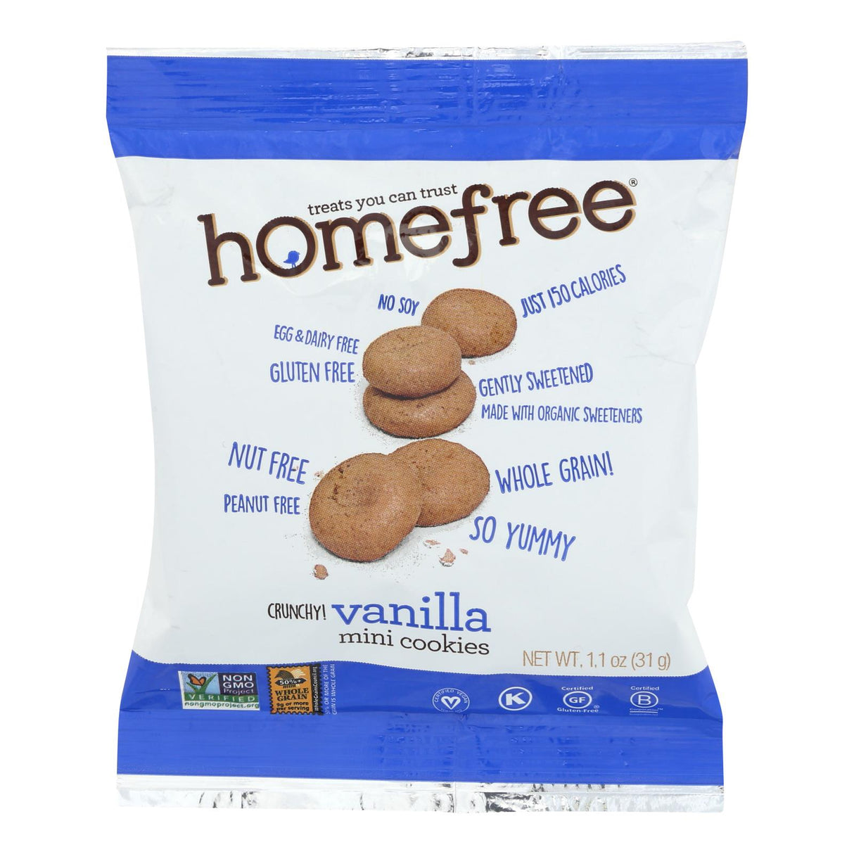 Cookies, Mini, Vanilla, Single-Serve, Shelf-Stable,10 - 1.1 OUNCE