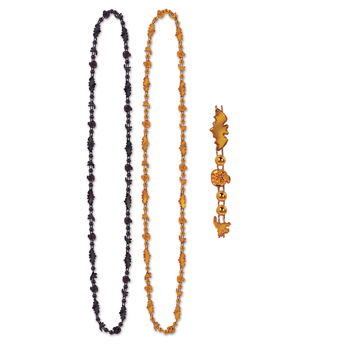 Necklaces, Beaded, Black & Orange, Halloween, 36 Inch,1 - 12 COUNT