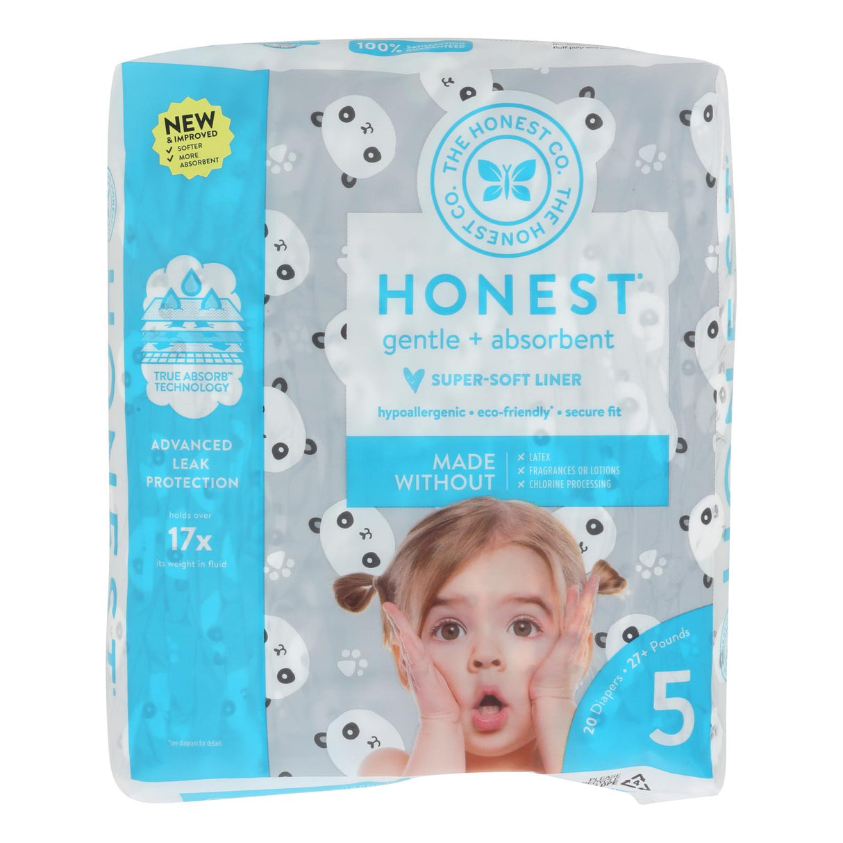 Diapers, Baby, Size 5, Disposable, Panda Print,1 - 20 COUNT