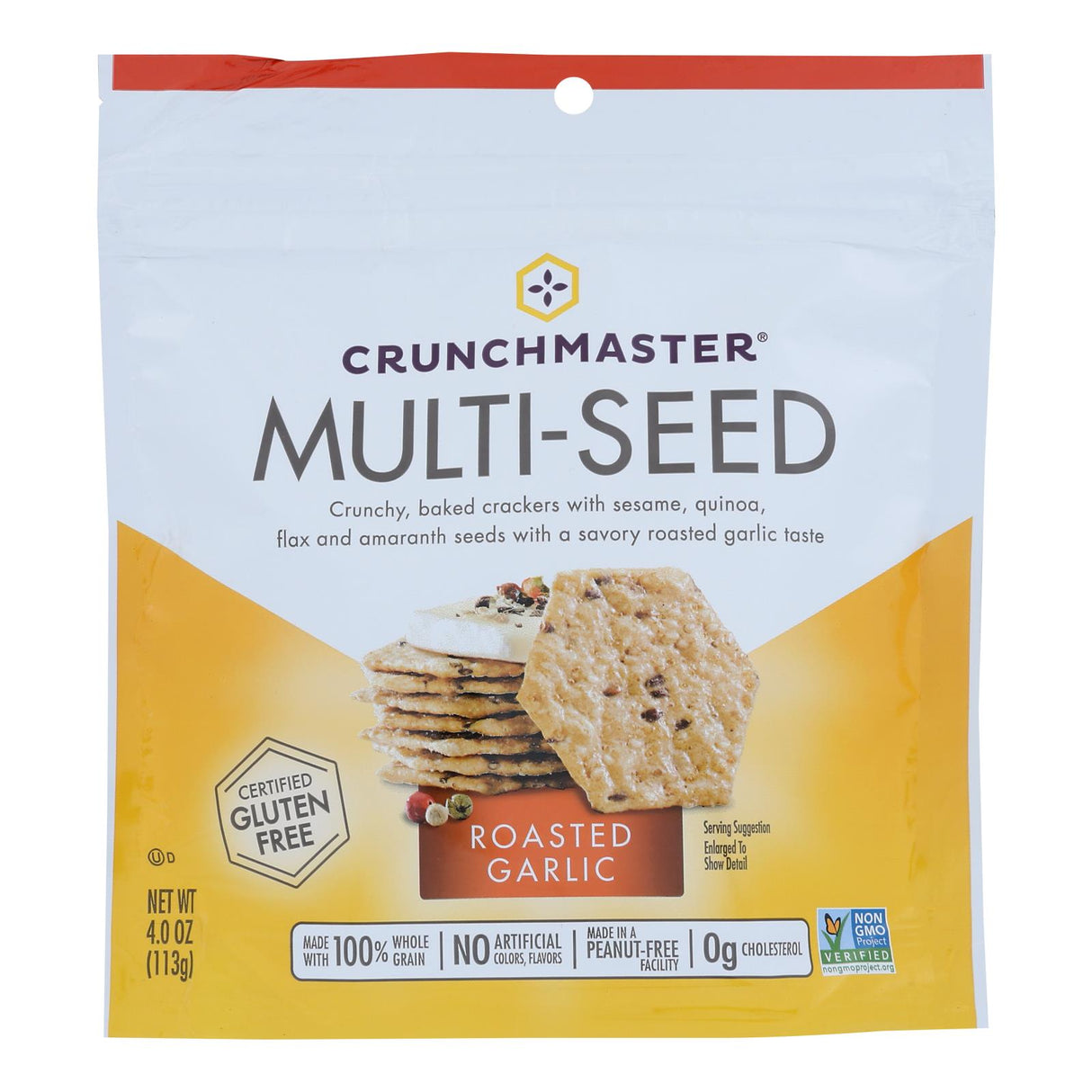 Crackers, Multiseed, Roasted Garlic,12 - 4 OUNCE