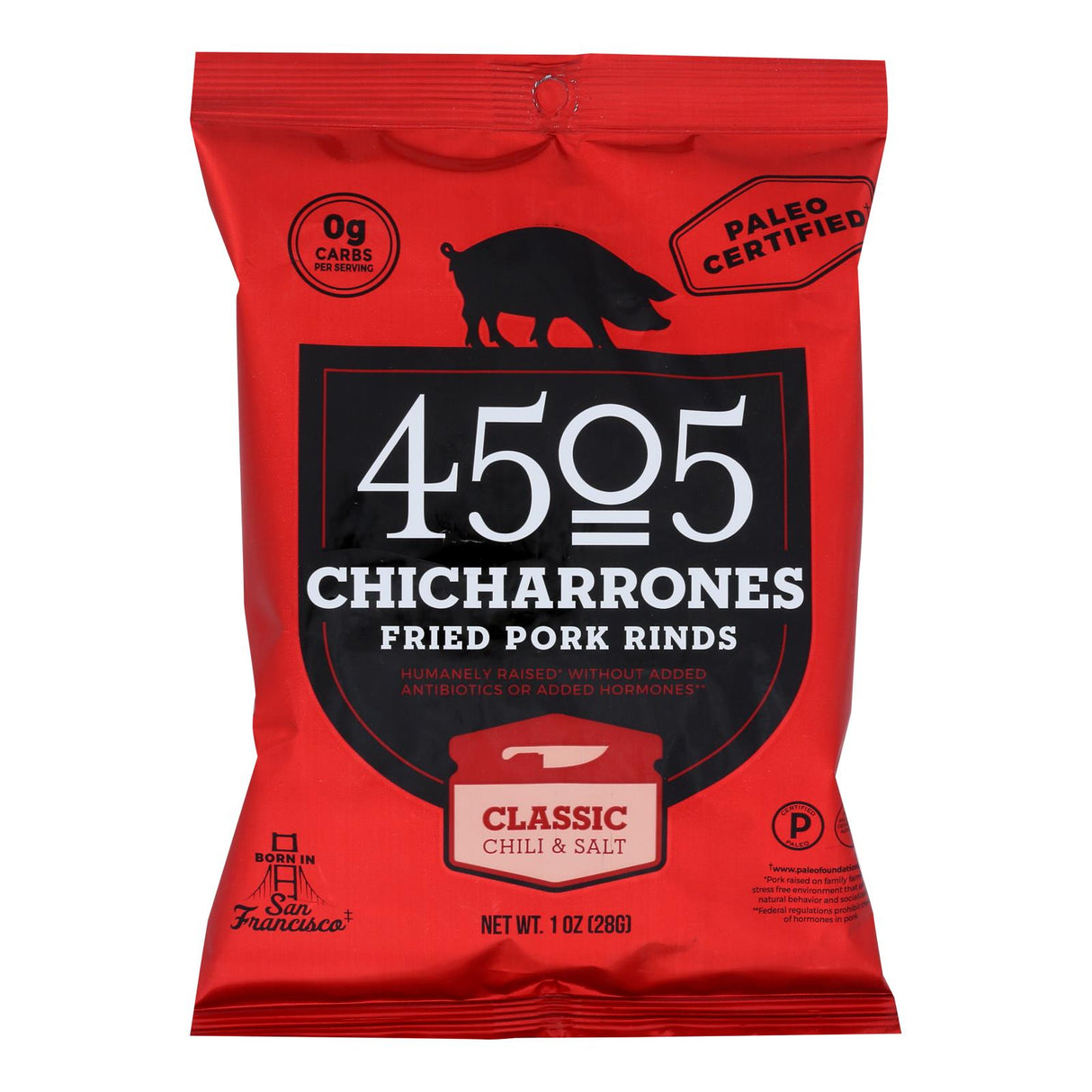 Pork Rinds, Fried, Chili & Salt, Single-Serve,12 - 1 OUNCE