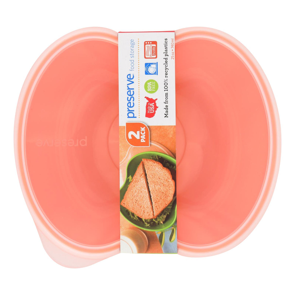 Containers, Food, 25 Ounce, Orange, Plastic, with Clear Lid,1 - 2 COUNT