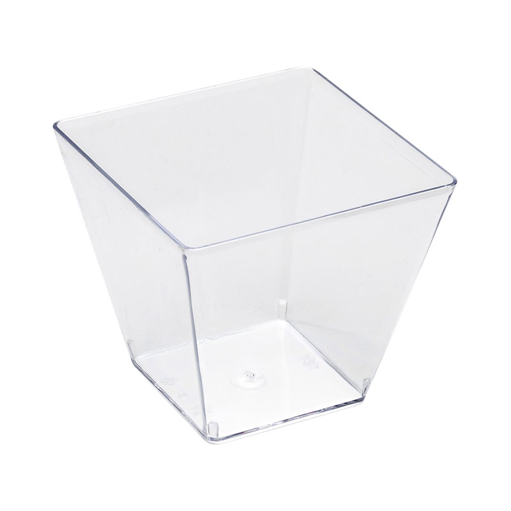 Cups, 4 Ounce, Plastic, Clear, Square, 2.25 x 2.25 x 2 Inch,1 - 100 COUNT