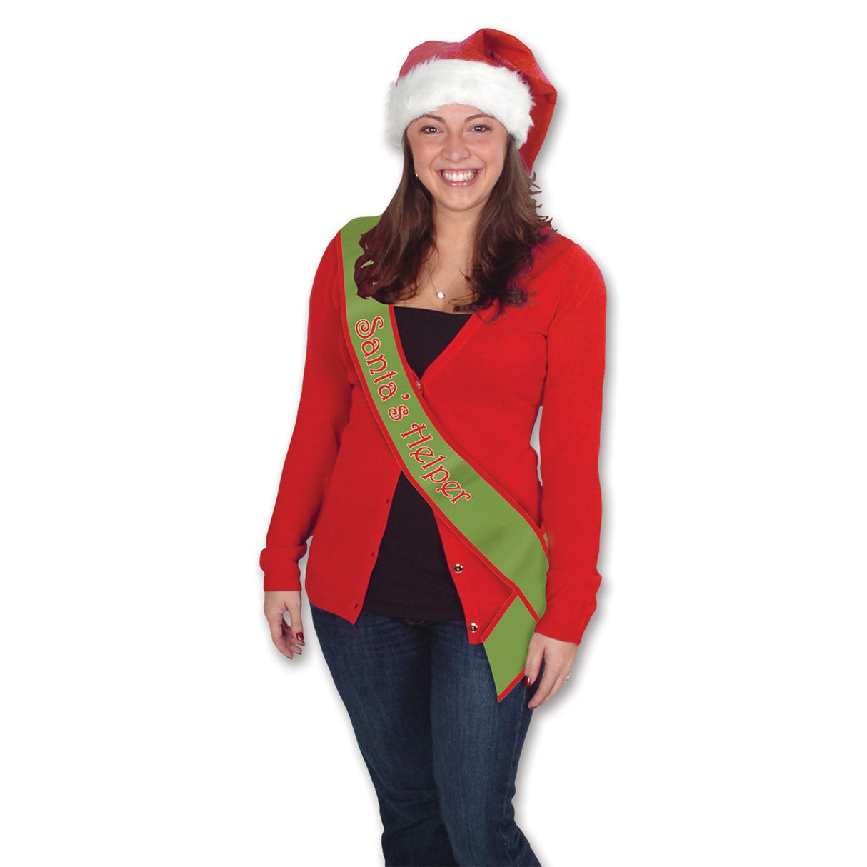 Sash, Santa's Helper, Christmas, 33 x 4 Inch, Satin,1 - 6 COUNT