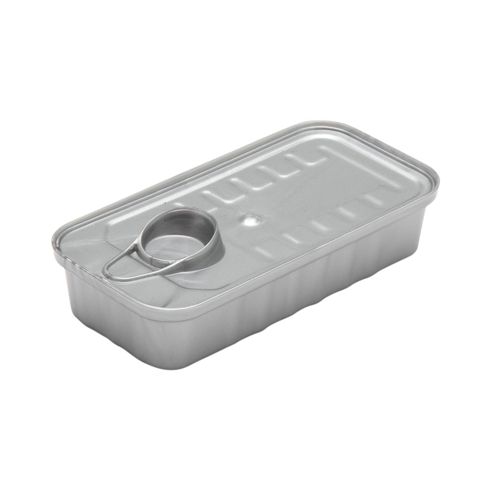 Container, 2 Ounce, Plastic, Clear, Tin Can-Design, 4 x 2 x 1 Inch,1 - 100 COUNT