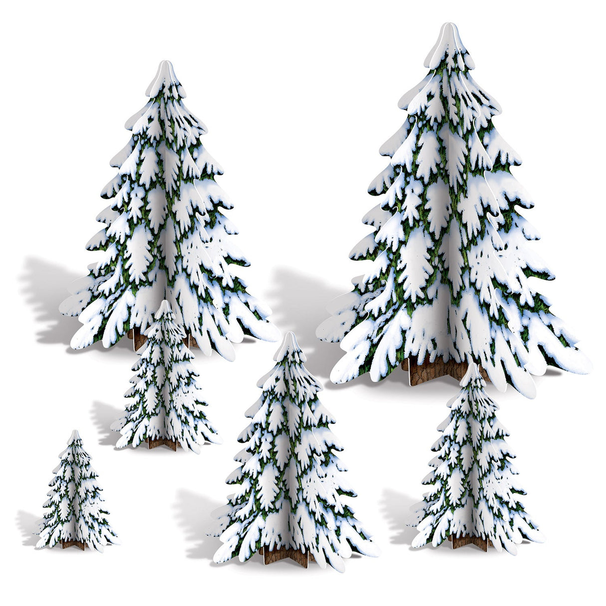 Decorations, Centerpiece, 6-Piece, Winter Pine Tree, Assorted Size,1 - 12 COUNT
