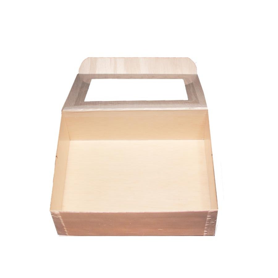 Boxes, Take-Out, Large 8 x 11 x 3 Inch, Wood, with Window Lid,50 - 1 EACH