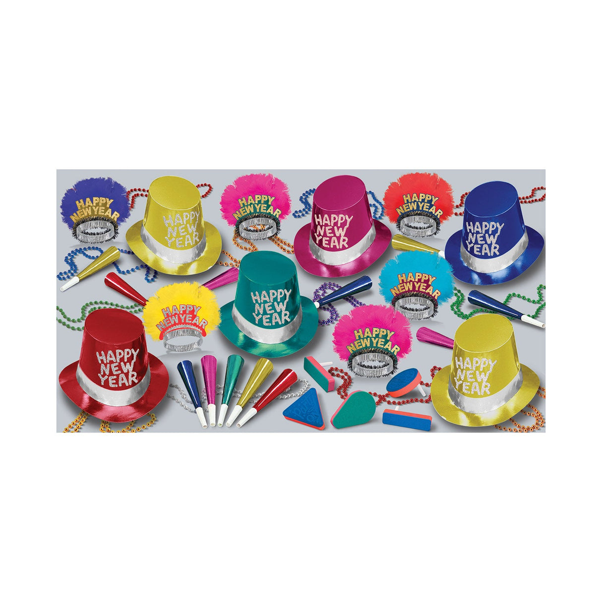Party Assortment, Monte Carlo, Happy New Year, with Hats/Beads/Noise Makers, for 50,1 - 1 EACH