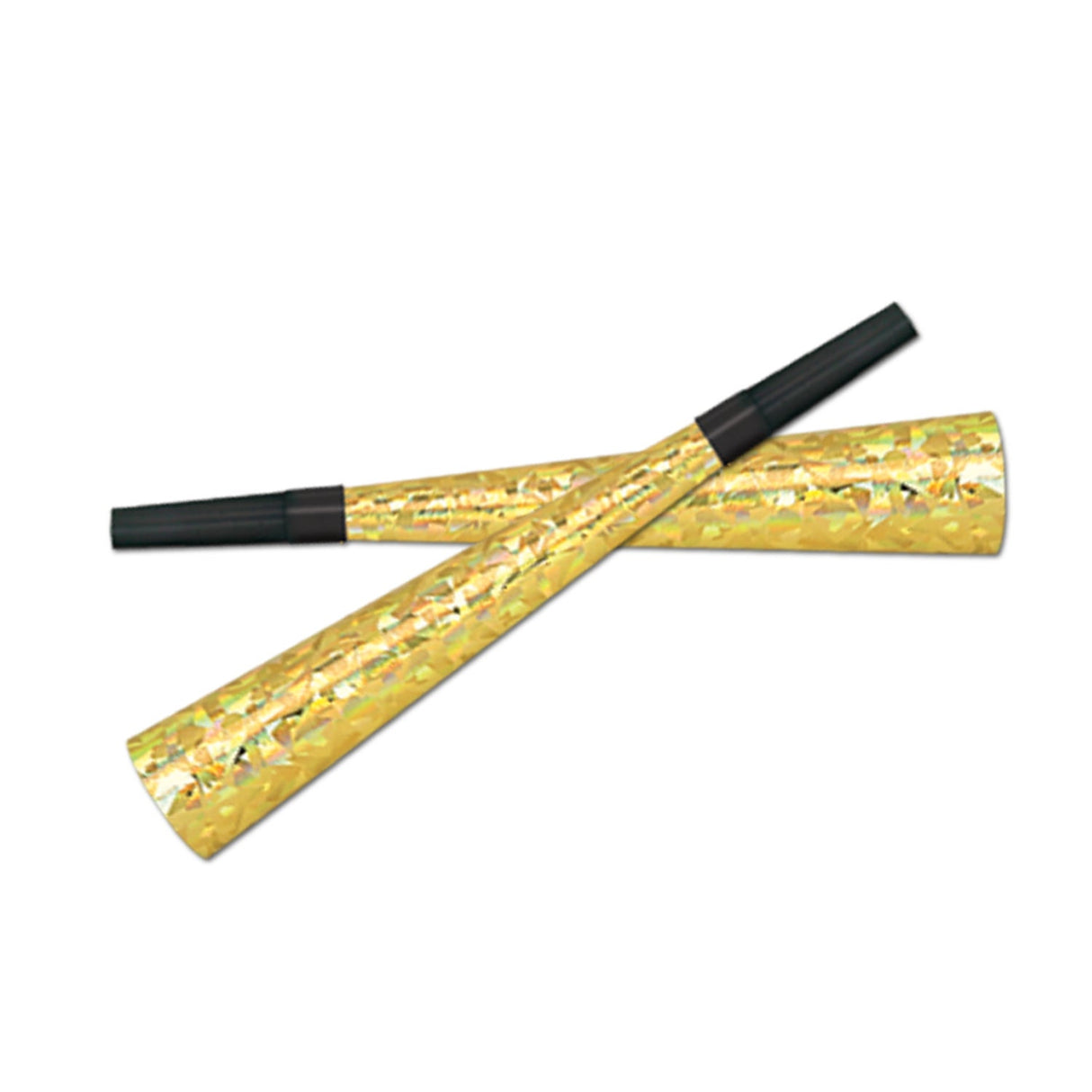Party Horns, New Years, Gold, 9 Inch, Foil,1 - 100 COUNT