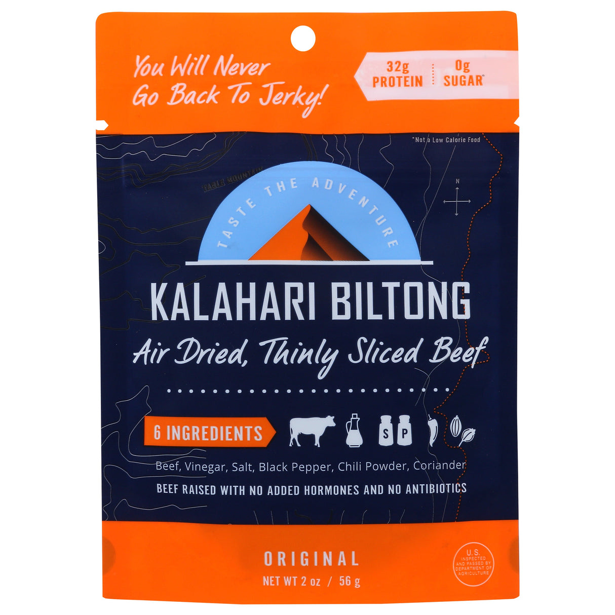 Beef Jerky, Biltong, Original, Air-Dried,8 - 2 OUNCE