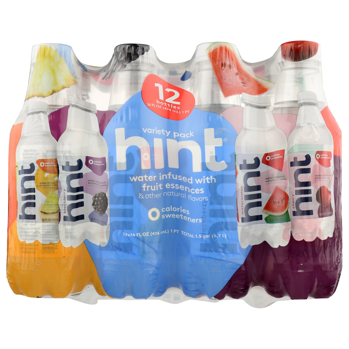 Water, Natural Infused, Variety, Pineapple/Blackberry/Watermelon/Cherry,12 - 16 FLUID