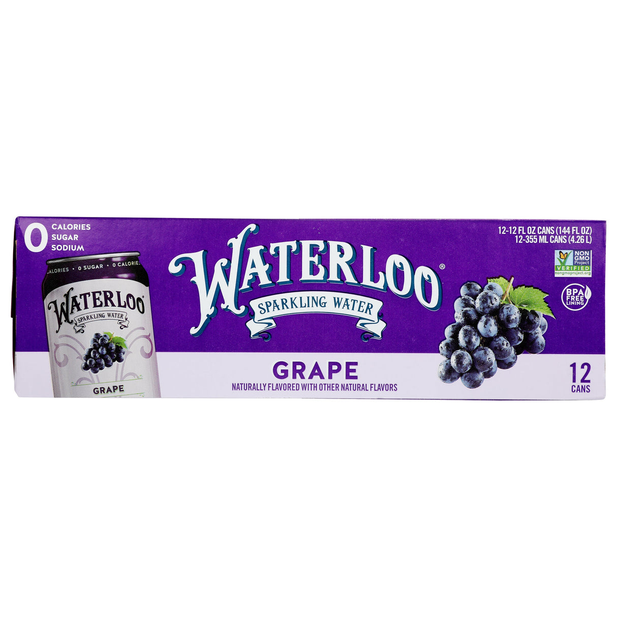 Water, Sparkling, Grape, Can, 12 Fluid Ounce,2 - 12 COUNT