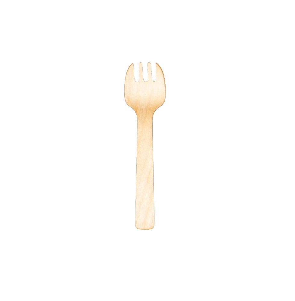 Sporks, Taster, Heavyweight Wooden, Natural, 4 Inch,1 - 2500 COUNT