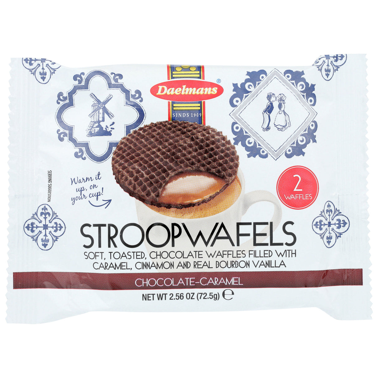 Cookies, Stroopwafel, Chocolate & Caramel, Shelf-Stable, 2.56 Ounce,4 - 12 COUNT