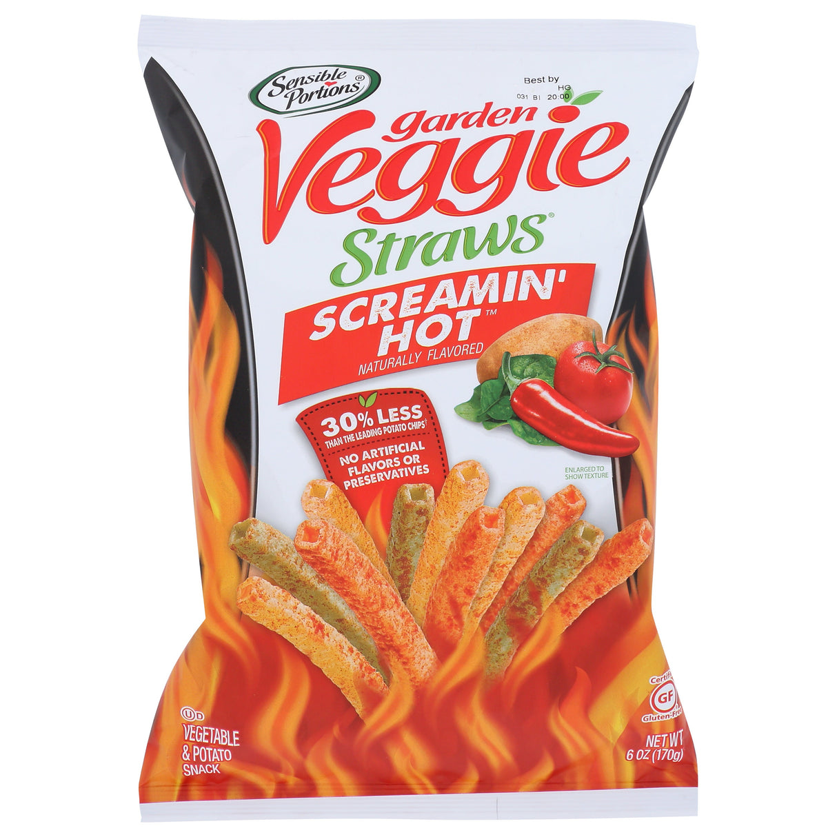 Snacks, Veggie Straws, Screamin' Hot,6 - 6 OUNCE