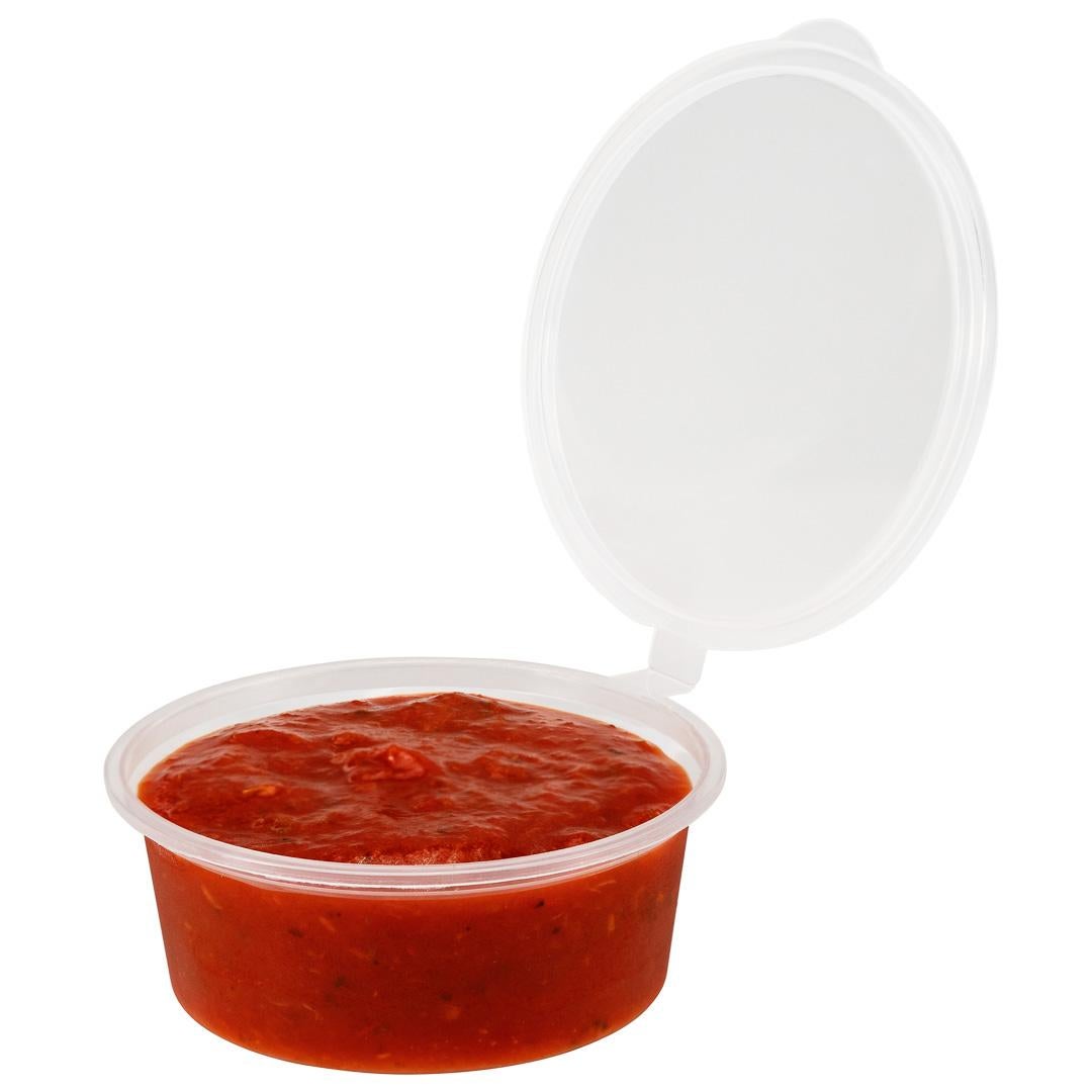 Cups, 4 Ounce, Plastic, Clear, Hinged Lid,1 - 100 COUNT