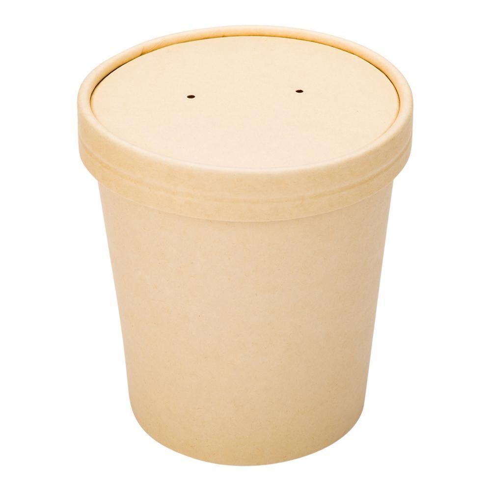 Lids, Bio Tek, Paper, Natural, fits 16 Ounce Soup Containers,1 - 25 COUNT